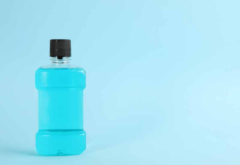 Mouthwash bottle filled with alcohol